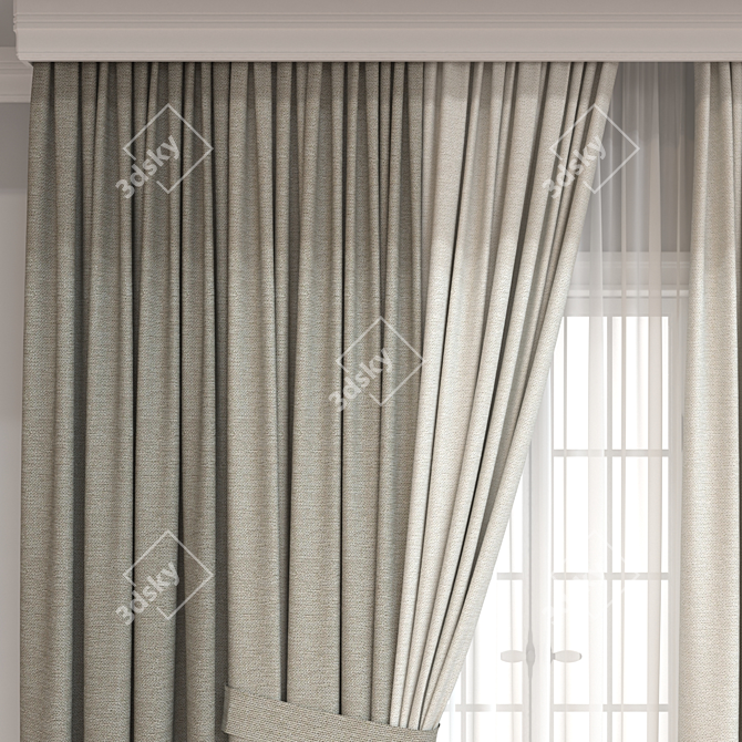  Versatile 3D Curtain Model 3D model image 3