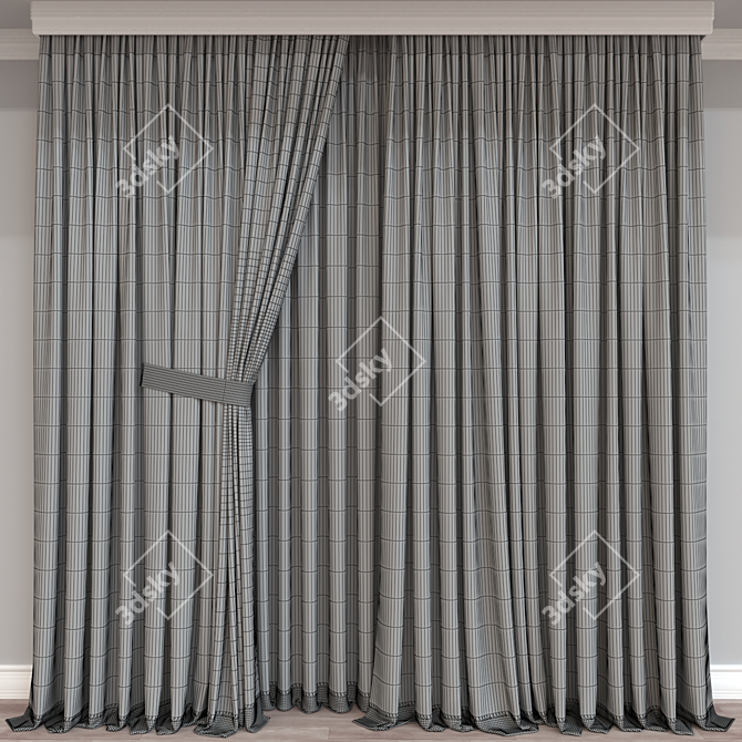  Versatile 3D Curtain Model 3D model image 4