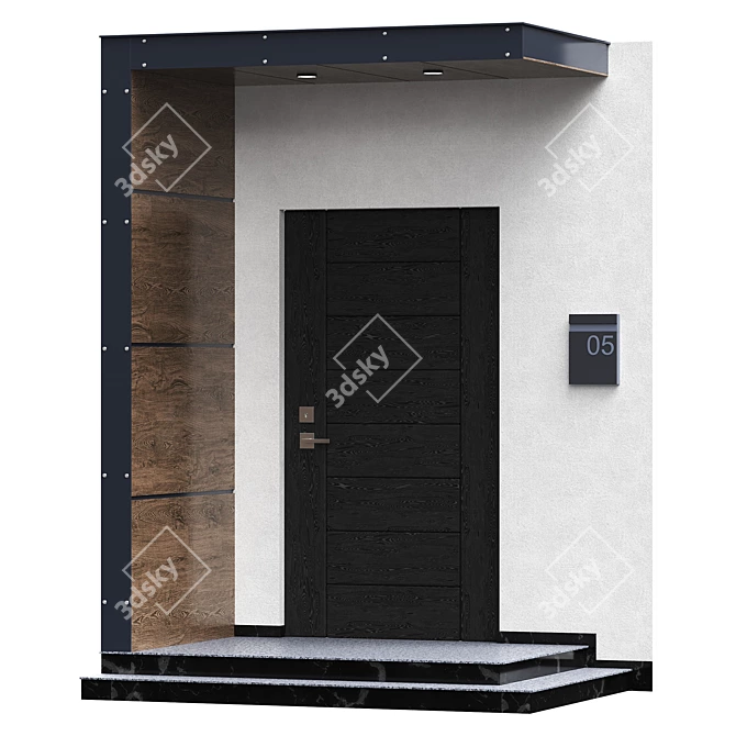 Modern Entrance 3D Model Kit 3D model image 1