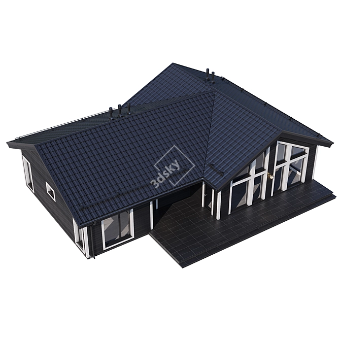 Contemporary Mansion Model in 3D 3D model image 4