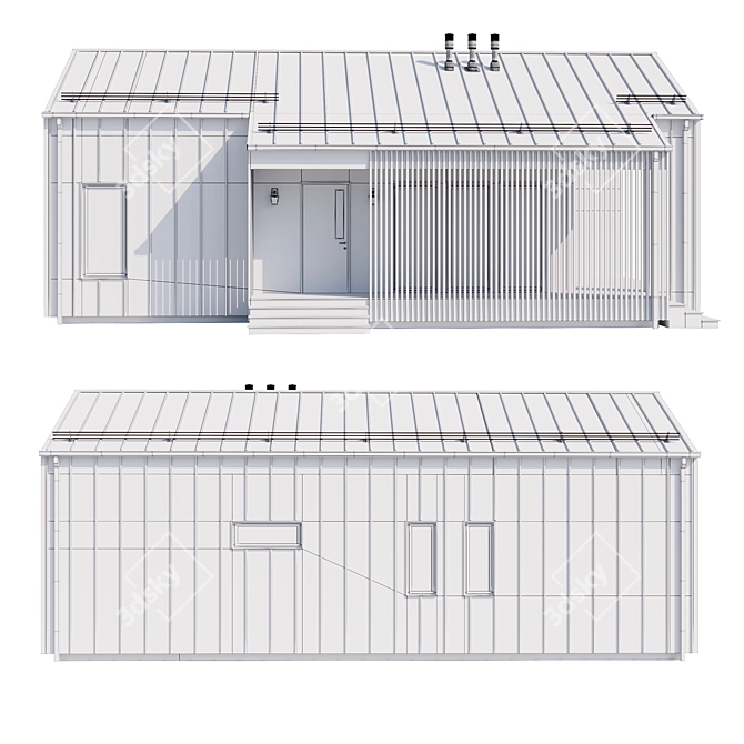 Contemporary Mansion Model Kit 3D model image 6