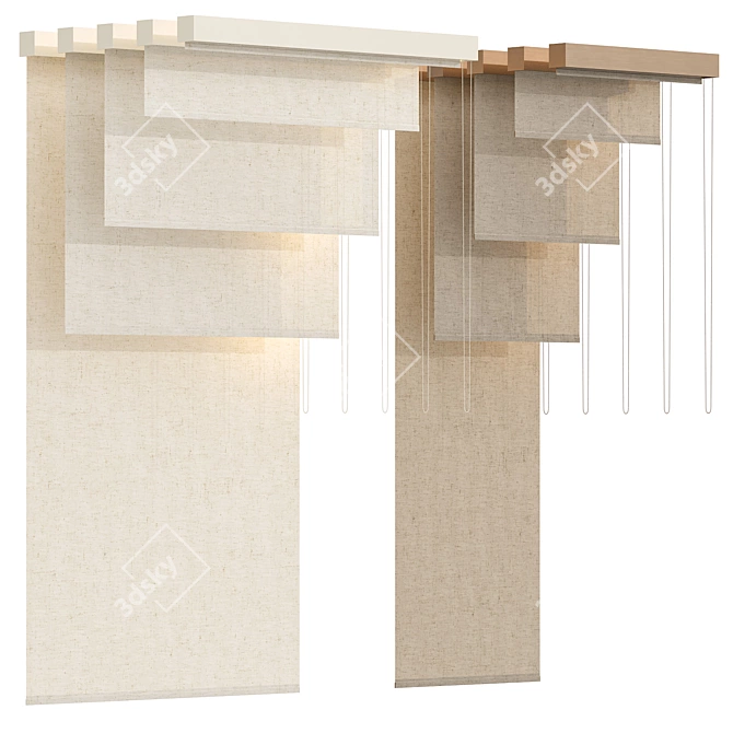 Bandalux Roller Blinds Set 02 3D model image 2