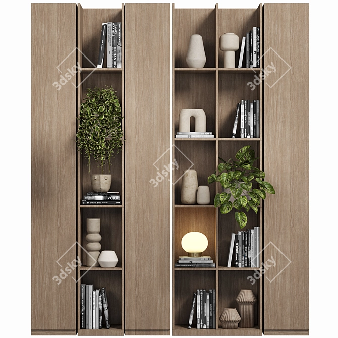 Modular Bookcase Shelf Cabinet 3D model image 1