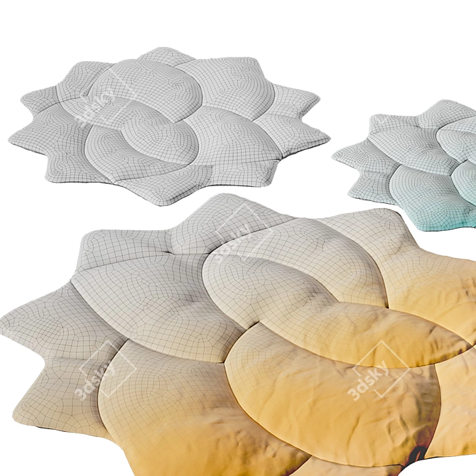 Monstera Leaf Linen Rug 3D model image 5