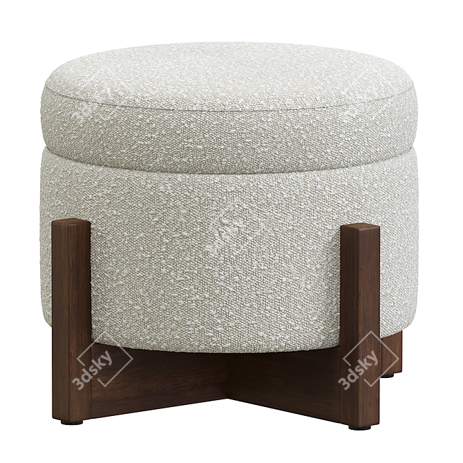 Versatile Benny Storage Ottoman 3D model image 2