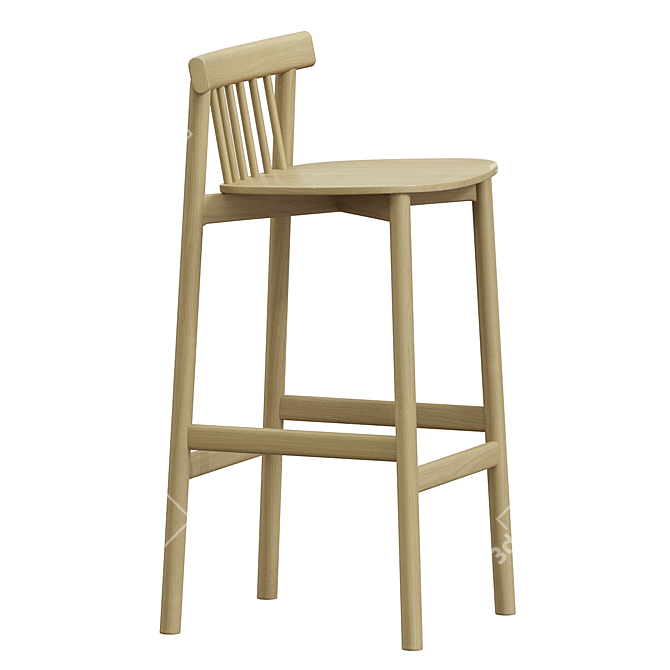 Modern Minimalist Pind Bar Stool 3D model image 3