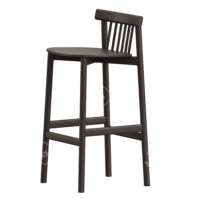 Modern Minimalist Pind Bar Stool 3D model image 4