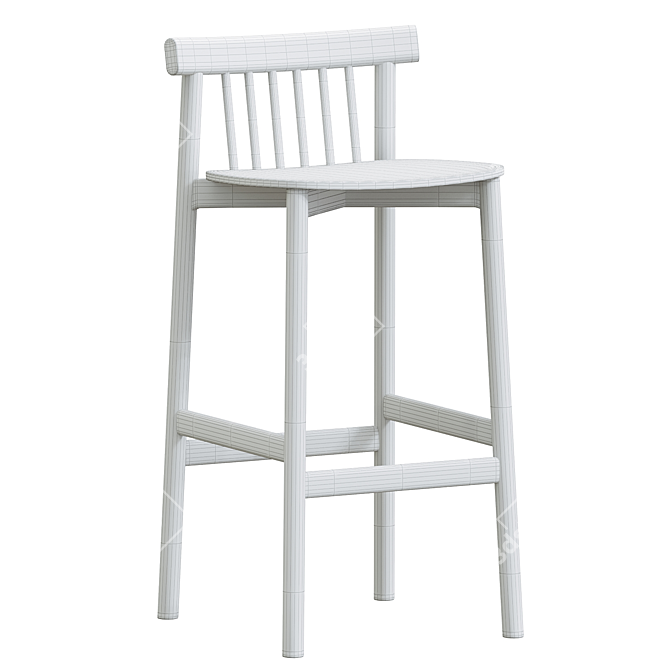 Modern Minimalist Pind Bar Stool 3D model image 5