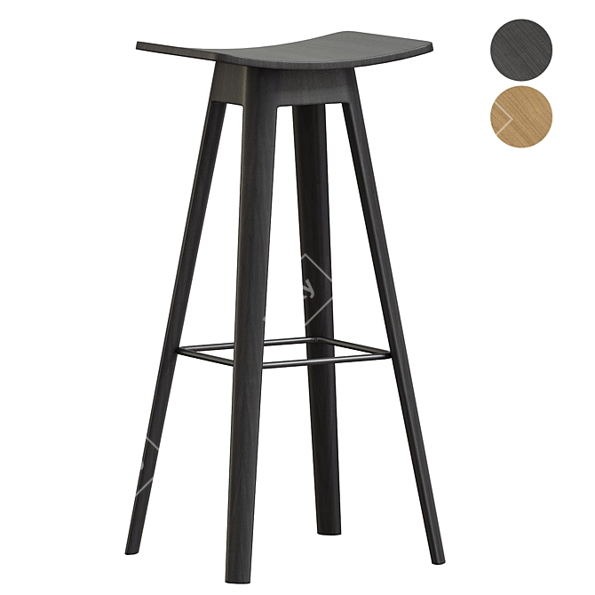 Modern Scandinavian HC1 Bar Stool 3D model image 1