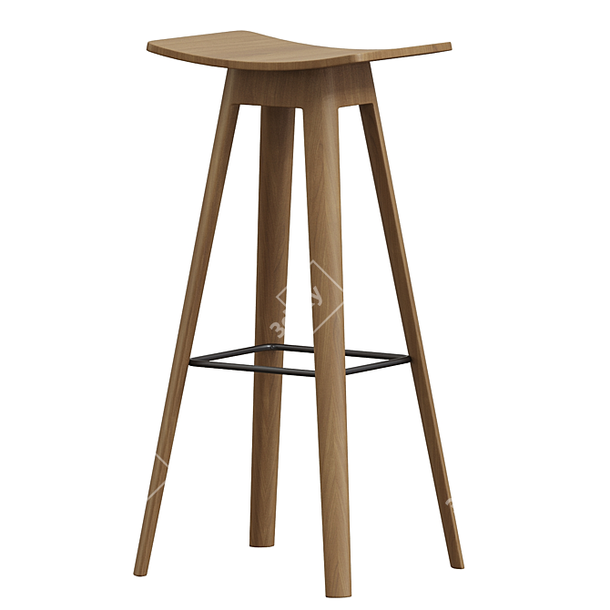 Modern Scandinavian HC1 Bar Stool 3D model image 4