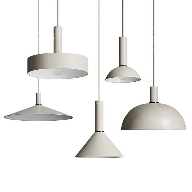 Modern Dome Pendant Light Shade 3D model image 3