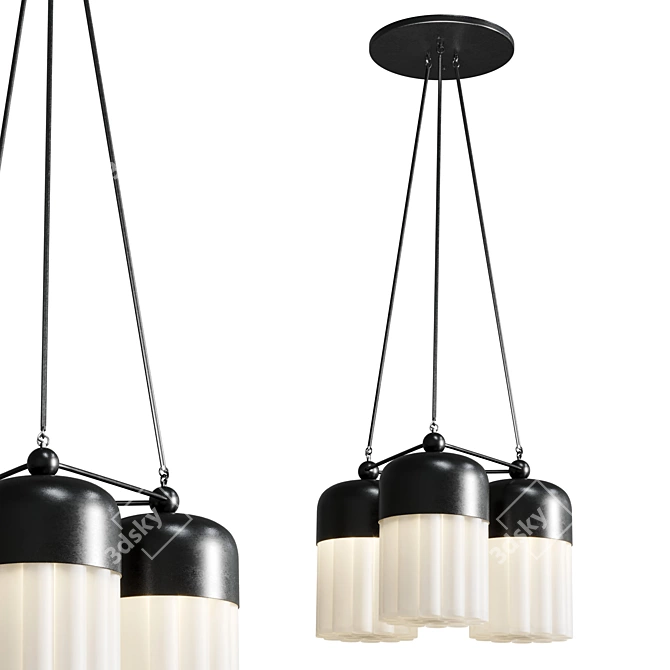 Elegant Tassel Pendant Light 3D model image 1