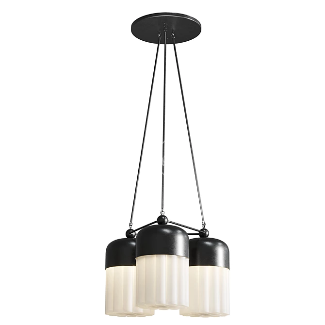 Elegant Tassel Pendant Light 3D model image 2