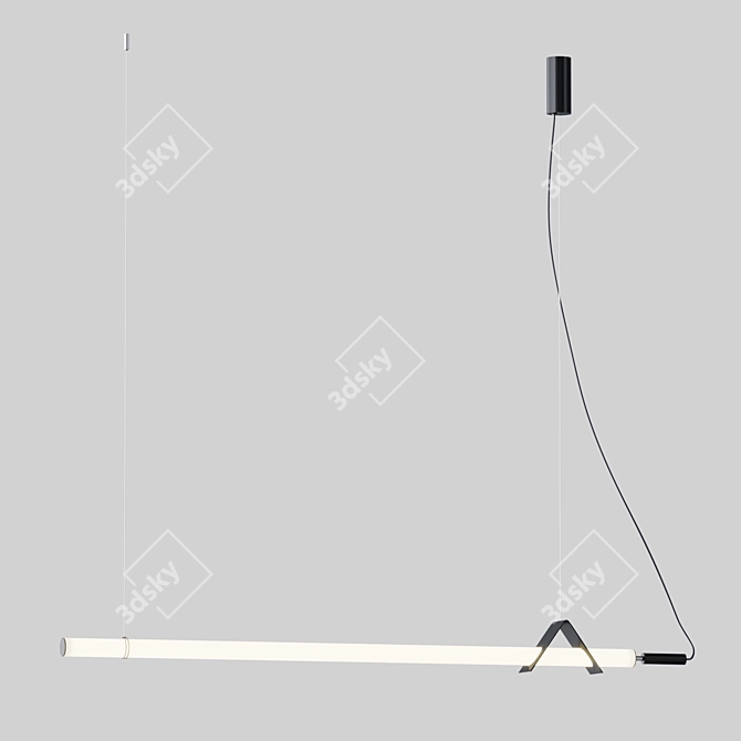 Modern Linear Pendant Light 3D model image 2