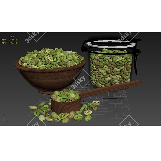 Pro Coffee Beans Set 3D model image 7