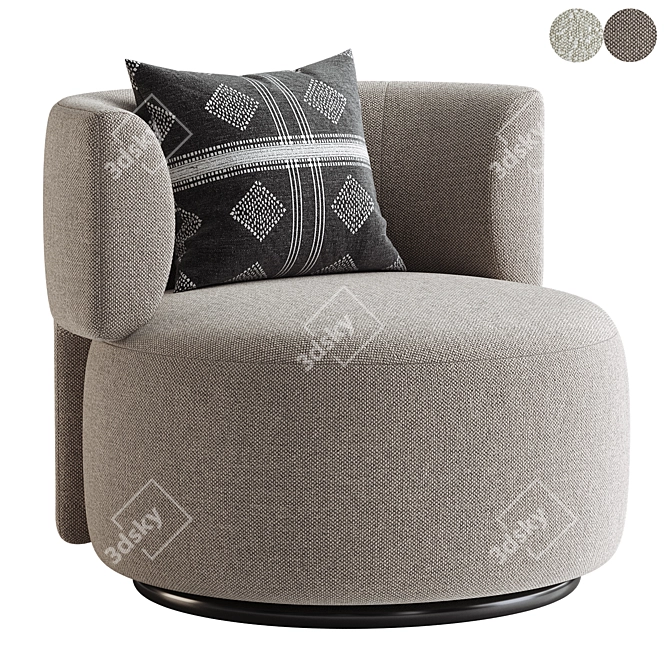 Modern Swivel Armchair Design 3D model image 1