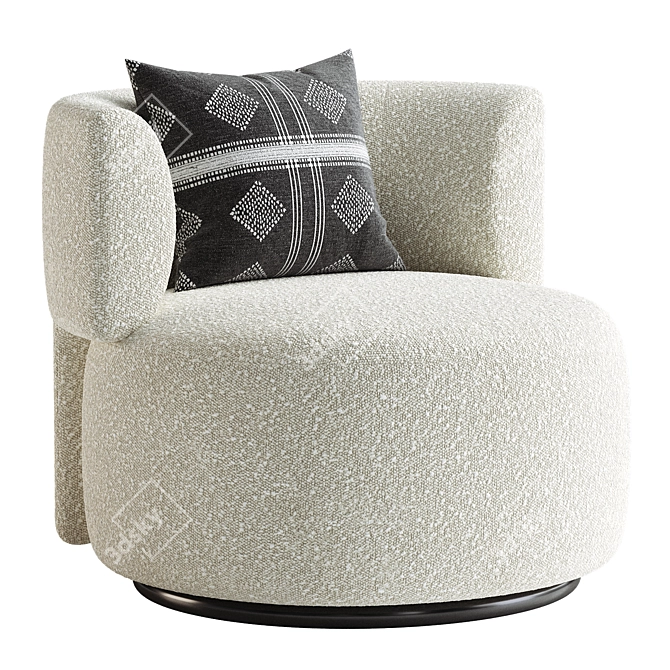 Modern Swivel Armchair Design 3D model image 2