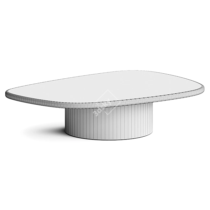 Modern Pebble Shape Coffee Table 3D model image 3