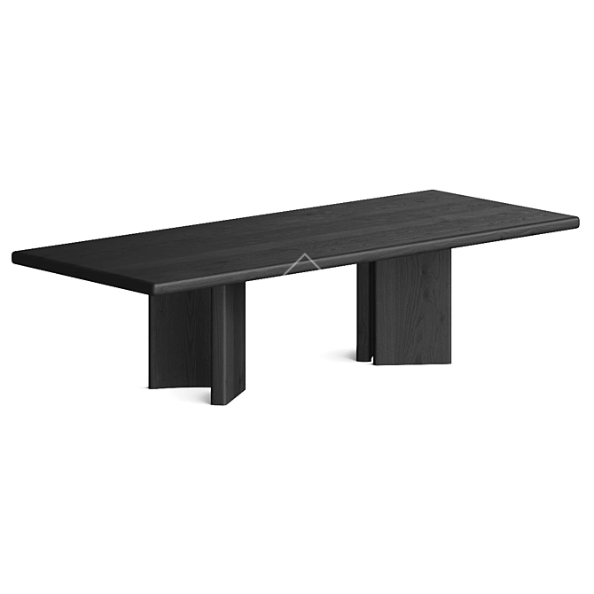 Modern Four Hands Dining Table 3D model image 3