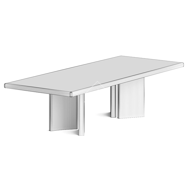 Modern Four Hands Dining Table 3D model image 4