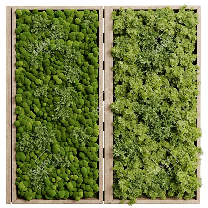 Vertical Moss Garden Wall Decor 3D model image 2