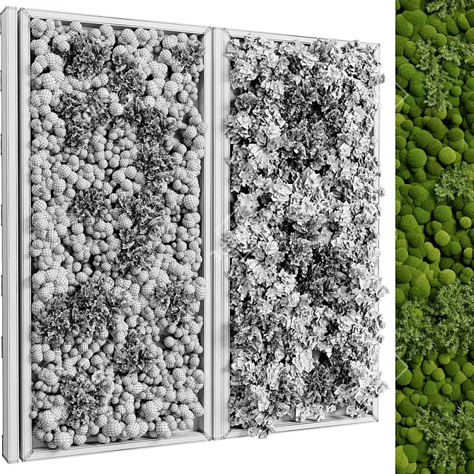 Vertical Moss Garden Wall Decor 3D model image 7