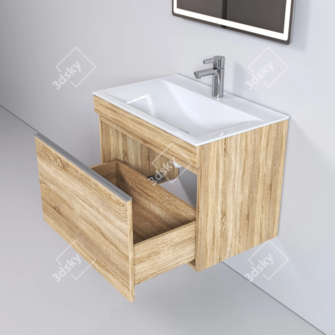 Pulsus Storage Drawer System Oak 3D model image 3