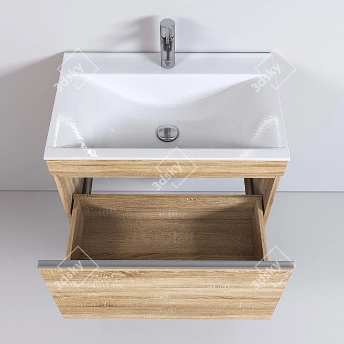 Pulsus Storage Drawer System Oak 3D model image 6