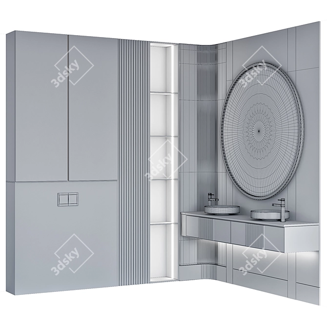 Modern Bathroom Furniture Set 3D model image 6