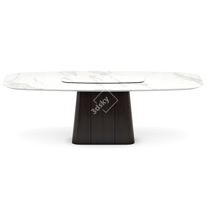 Elegant Dining Set with Statuario Table 3D model image 3