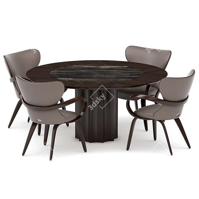 Elegant Dining Set: ST3 160x160 & Apriori S 3D model image 1