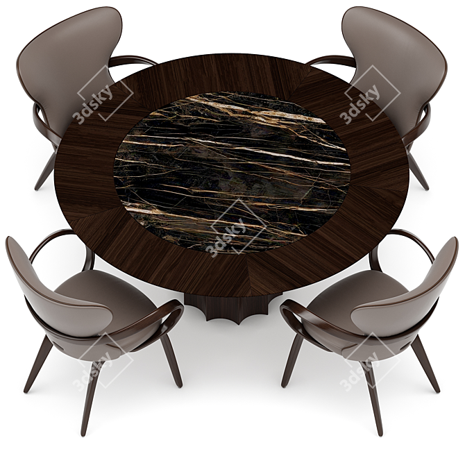 Elegant Dining Set: ST3 160x160 & Apriori S 3D model image 2