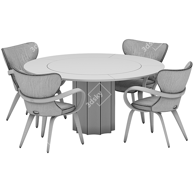 Elegant Dining Set: ST3 160x160 & Apriori S 3D model image 5