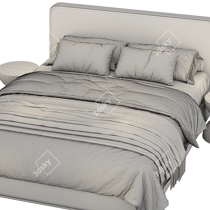 Modern Minotti Powell Bed Model 3D model image 5