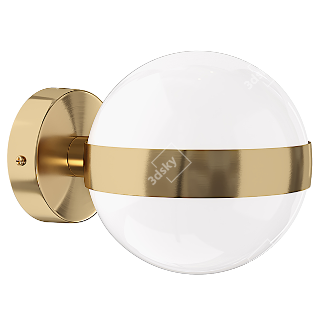 Golden Metal Wall Sconce 2017 3D model image 1