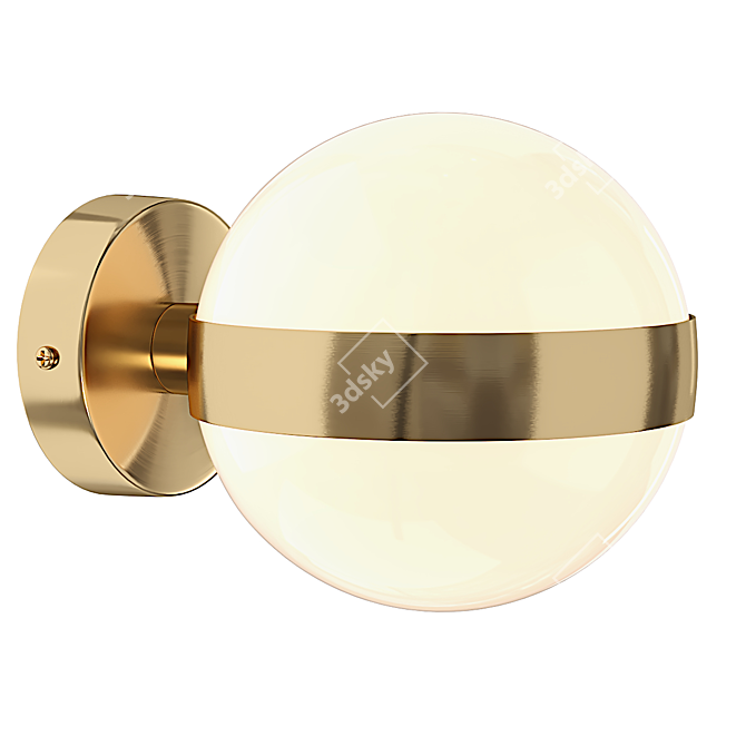 Golden Metal Wall Sconce 2017 3D model image 2