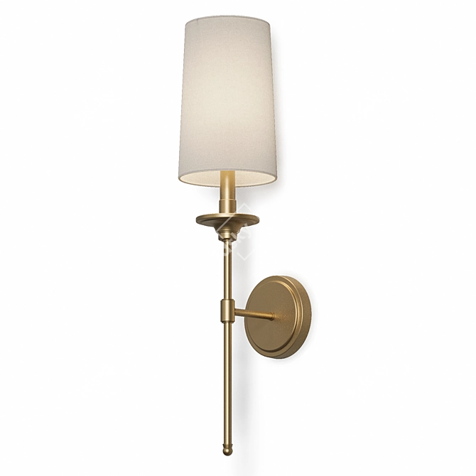 Elegant Transitional Black Wall Sconce 3D model image 7