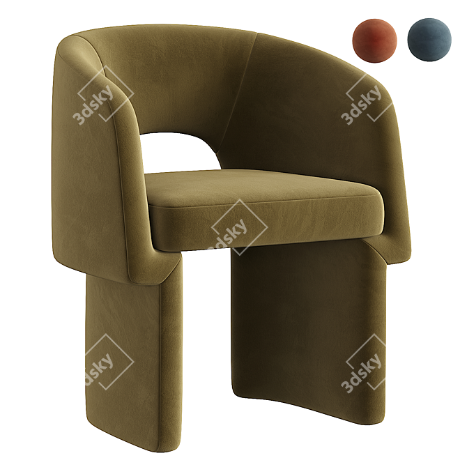 Elegant Velvet Dining Chair 3D model image 1