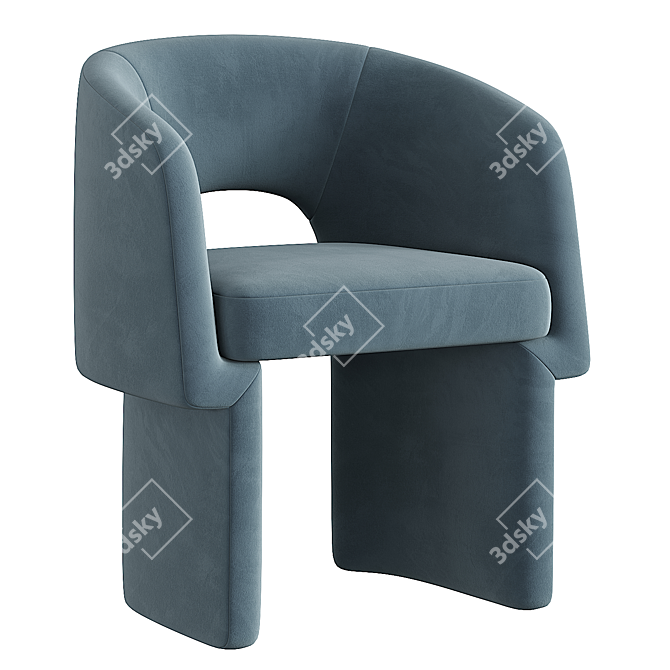 Elegant Velvet Dining Chair 3D model image 2