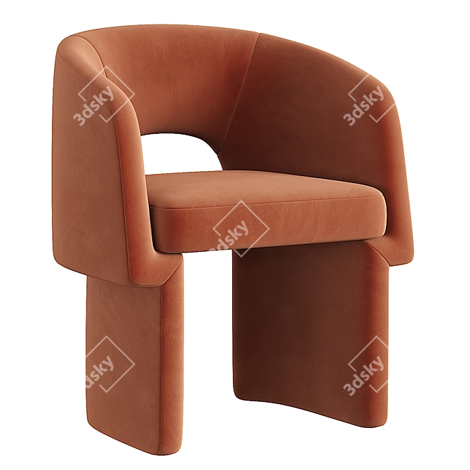 Elegant Velvet Dining Chair 3D model image 3