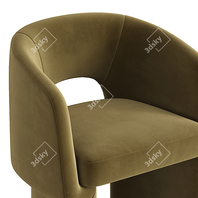 Elegant Velvet Dining Chair 3D model image 4