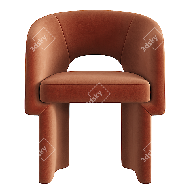 Elegant Velvet Dining Chair 3D model image 5