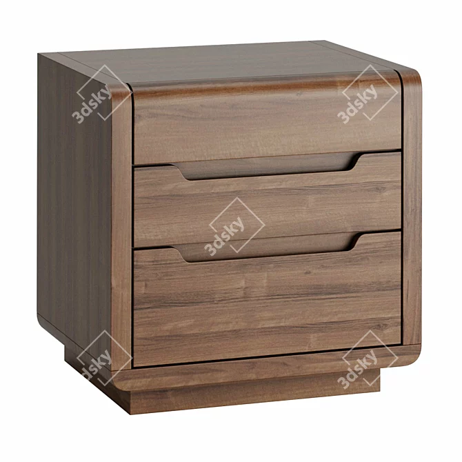 Elegant Loft Style Nightstand 3D model image 1