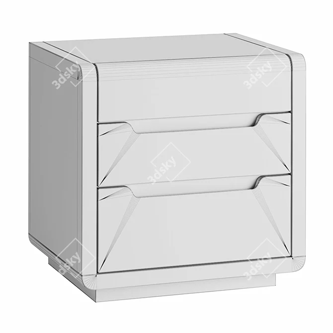 Elegant Loft Style Nightstand 3D model image 4