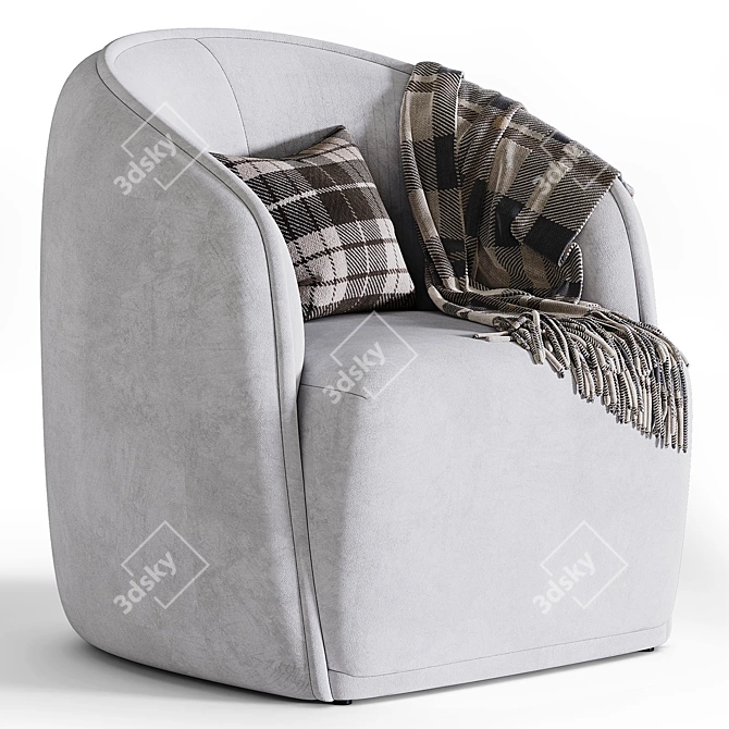 Modern Boucle Chair: 3D Max Rendering 3D model image 1