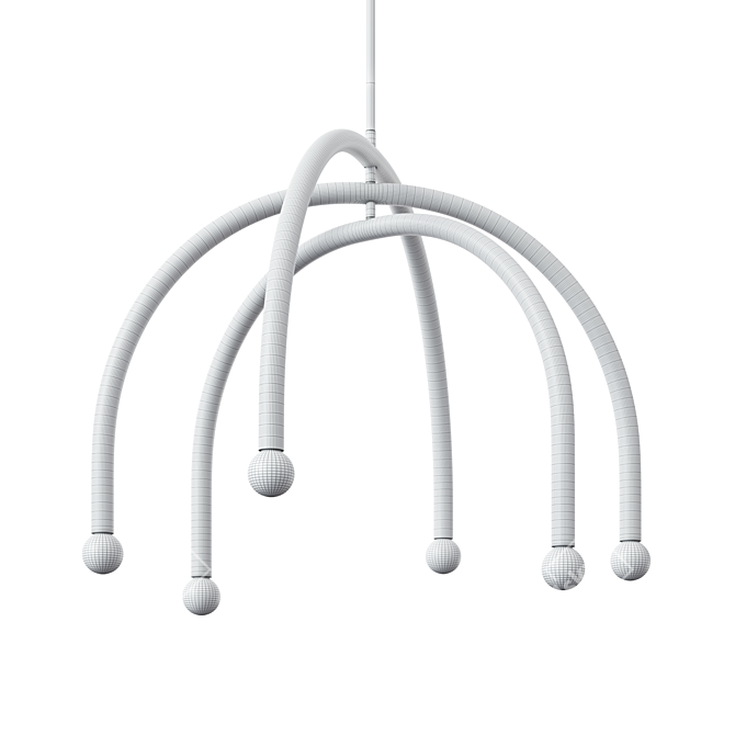 Adjustable Arc Chandelier Highlighted 3D model image 7