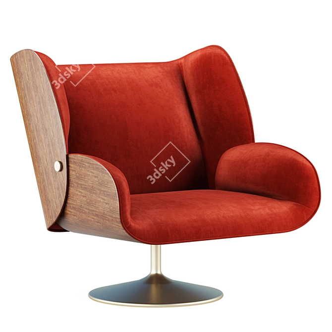 Stylish and Comfortable Armchair Design 3D model image 1