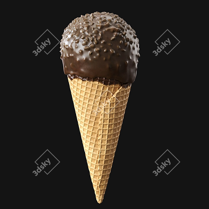 Description Translation: Ice cream cones in chocolate glaze with nuts. Waffle material uses displacement for close-ups, adjust size measurements for distant shots.

 3D model image 9