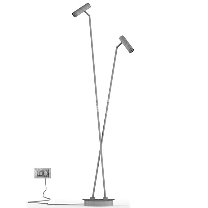 Sleek LED Floor Lamp 3D model image 2