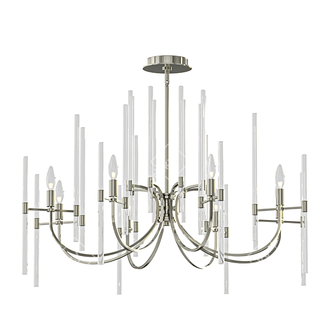 Elegant Crystal Tiered Chandelier 3D model image 1